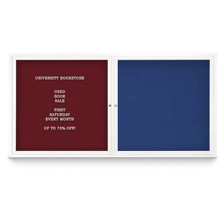 United Visual Products Corkboard, Single Door, Radius Frame, 18x24", Bronze/Buff UV7000-BRONZE-BUFF